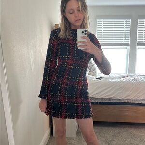Plaid Black and Red Women's Dress Christmas dress